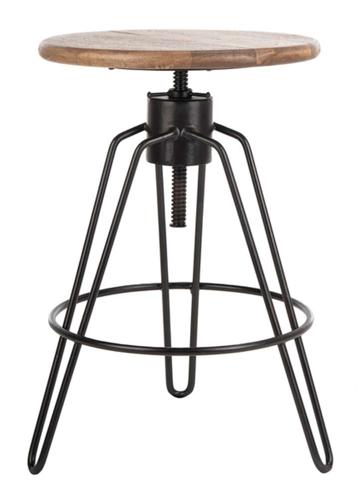 Safavieh - Kai Swivel Counterstool - Honey Natural - Black - BST3700A veiw 1
