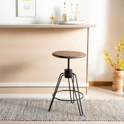 Safavieh - Kai Swivel Counterstool - Honey Natural - Black - BST3700A veiw 2