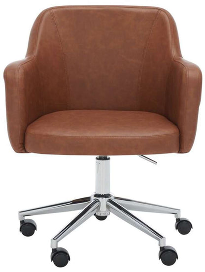 Safavieh - Kains Swivel Office Chair - Brown - Chrome - OCH2000B veiw 1