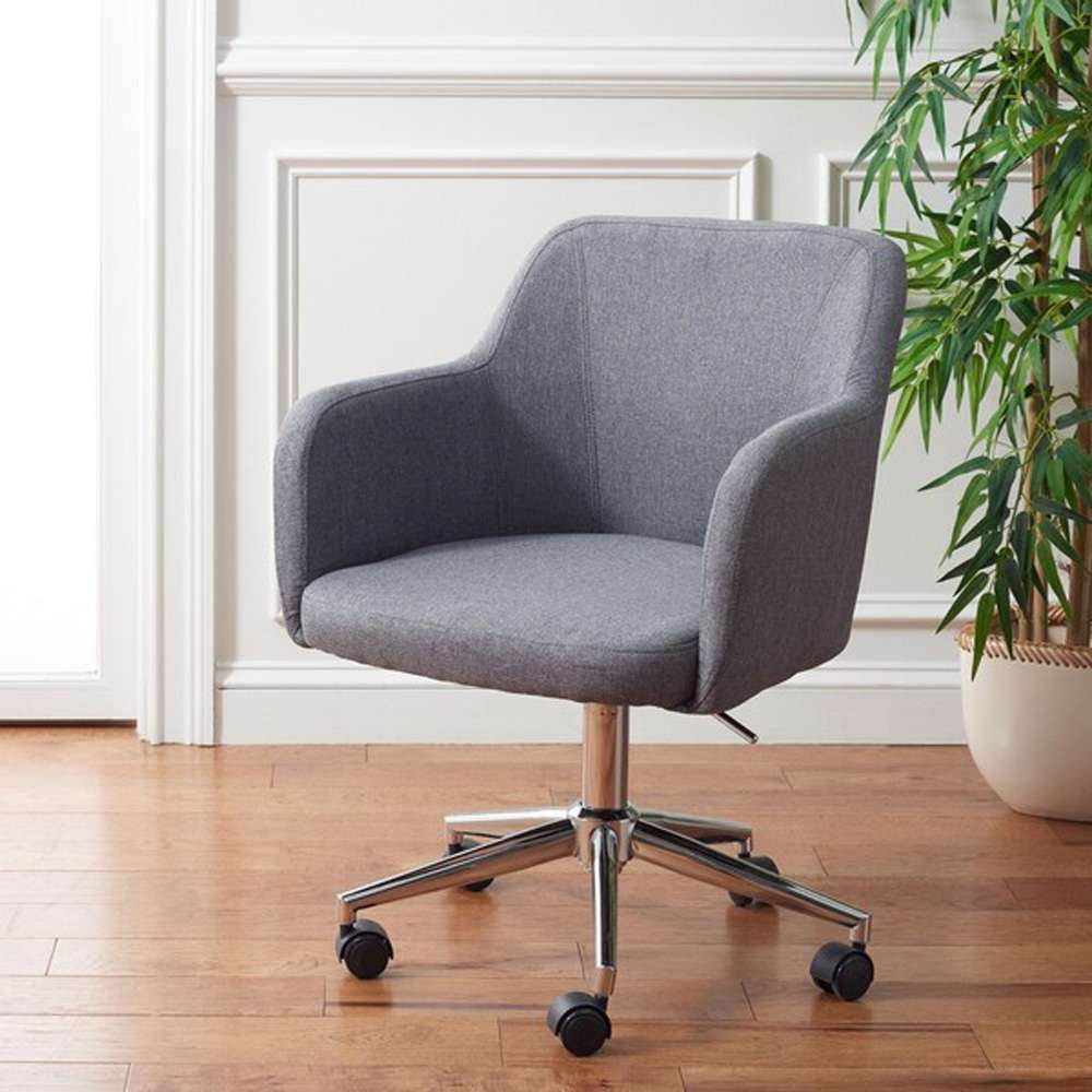 Safavieh - Kains Swivel Office Chair - Grey - Chrome - OCH2000A veiw 2