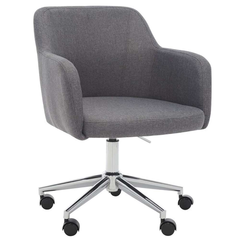 Safavieh - Kains Swivel Office Chair - Grey - Chrome - OCH2000A veiw 3