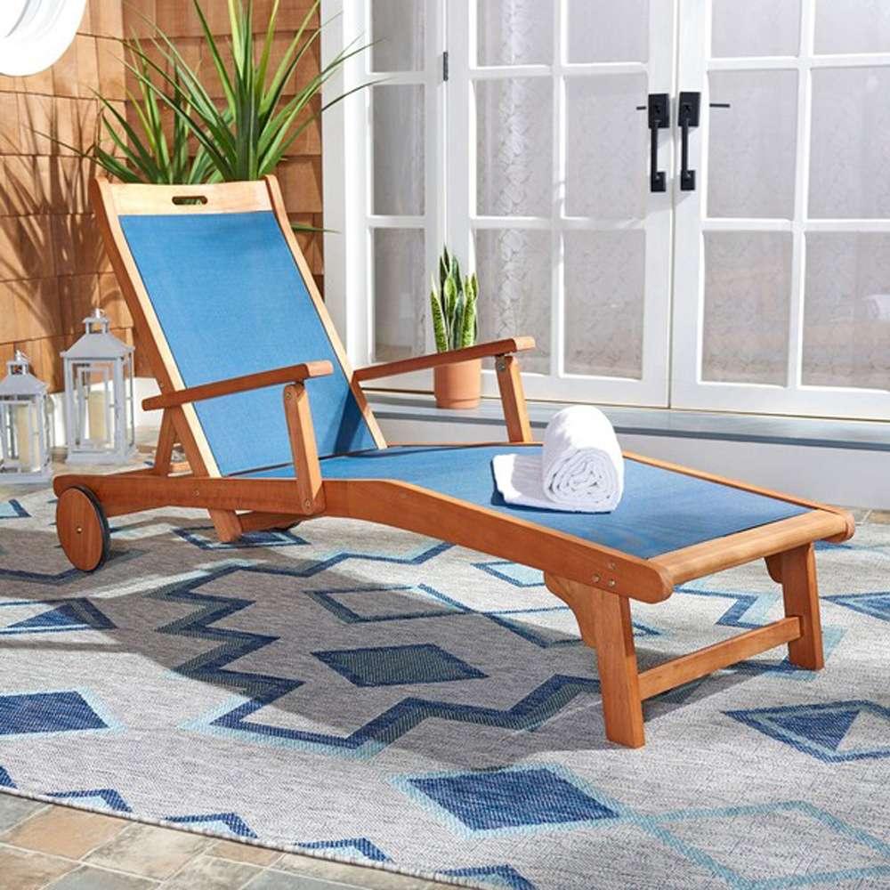 Safavieh - Kamson Sunlounger - Natural - Navy - PAT7071B veiw 3