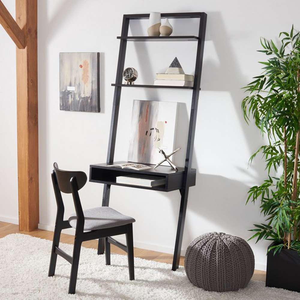 Safavieh - Kamy 2 Shelf Leaning Desk - Black - DSK9401D veiw 2
