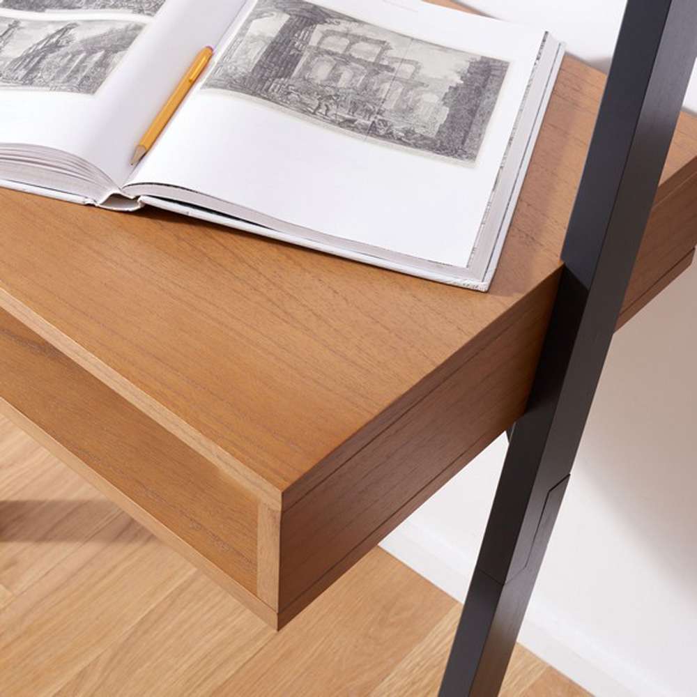 Safavieh - Kamy 2 Shelf Leaning Desk - Natural - Charcoal - DSK9401A veiw 2