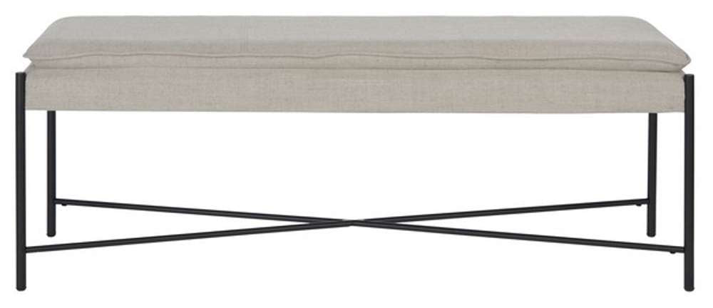 Safavieh - Kara Cushioned X Bench - Light Grey - Black - BCH6402C veiw 1