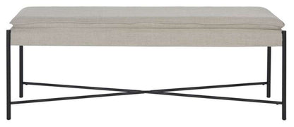 Safavieh - Kara Cushioned X Bench - Light Grey - Black - BCH6402C veiw 1