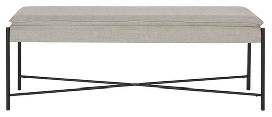 Safavieh - Kara Cushioned X Bench - Light Grey - Black - BCH6402C veiw 1