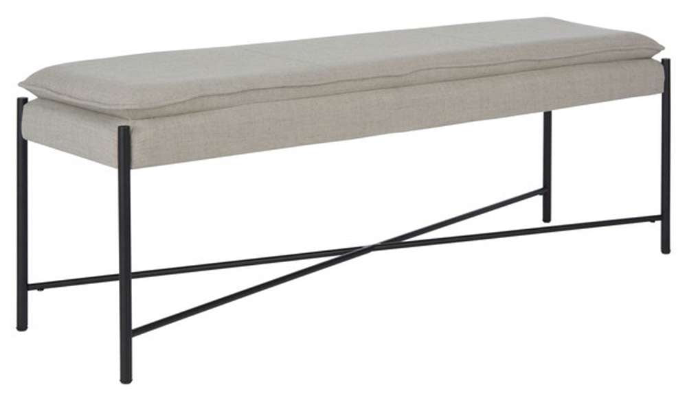 Safavieh - Kara Cushioned X Bench - Light Grey - Black - BCH6402C veiw 3