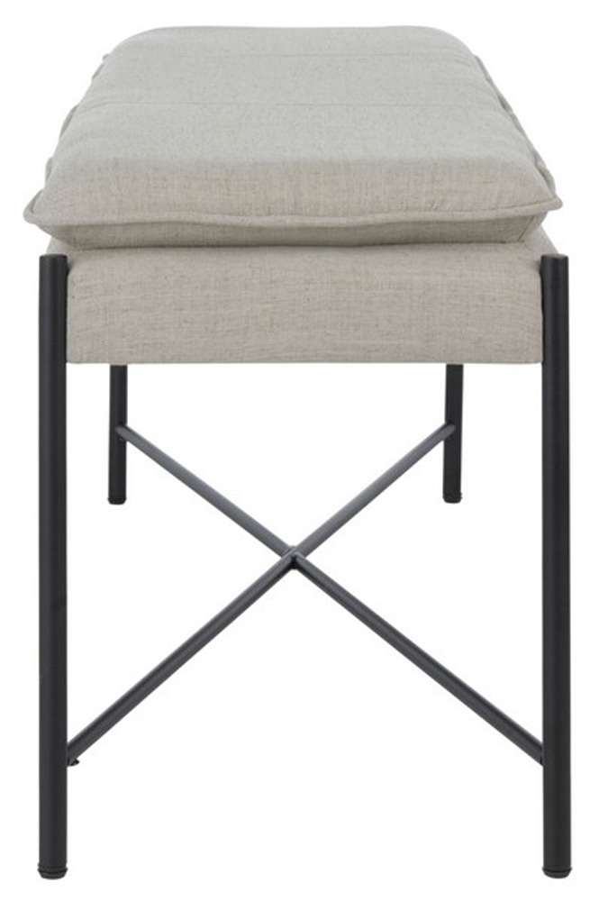 Safavieh - Kara Cushioned X Bench - Light Grey - Black - BCH6402C veiw 4