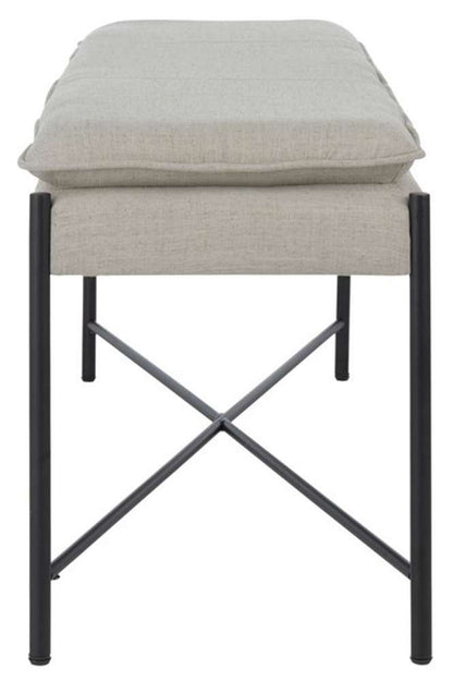 Safavieh - Kara Cushioned X Bench - Light Grey - Black - BCH6402C veiw 4