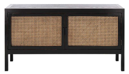 Safavieh - Karel 2 Door Media Stand - Black - Natural - MED2100A veiw 1