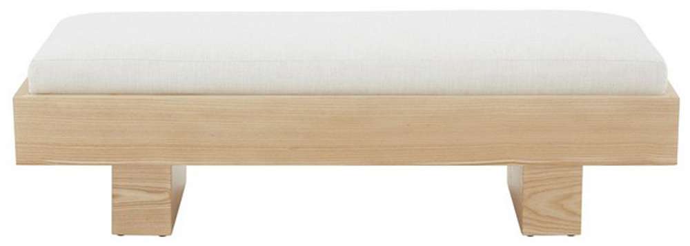 Safavieh - Couture - Karmen Wood Bench - White - Natural - SFV5086A veiw 1