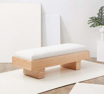 Safavieh - Couture - Karmen Wood Bench - White - Natural - SFV5086A veiw 2