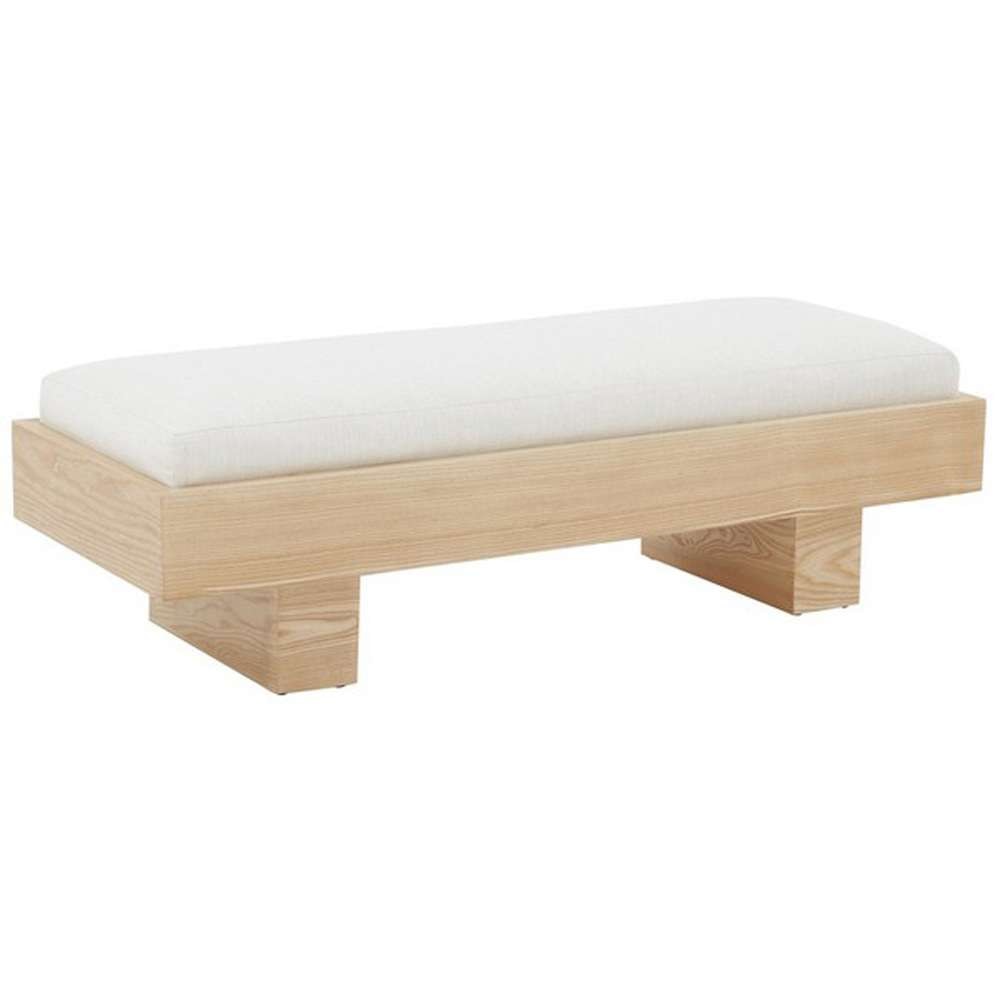 Safavieh - Couture - Karmen Wood Bench - White - Natural - SFV5086A veiw 3