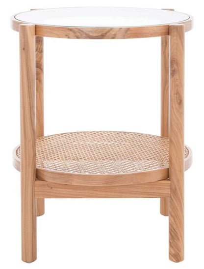 Safavieh - Couture - Karyna Rattan & Glass Accent Table - Clear - Natural - SFV2301A veiw 1