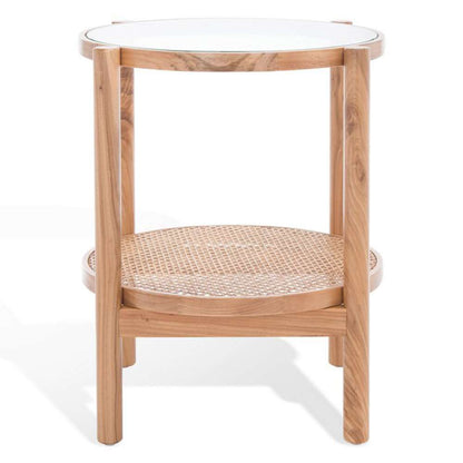 Safavieh - Couture - Karyna Rattan & Glass Accent Table - Clear - Natural - SFV2301A veiw 2
