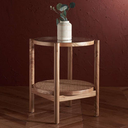 Safavieh - Couture - Karyna Rattan & Glass Accent Table - Clear - Natural - SFV2301A veiw 3