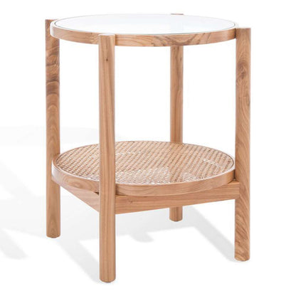 Safavieh - Couture - Karyna Rattan & Glass Accent Table - Clear - Natural - SFV2301A veiw 4