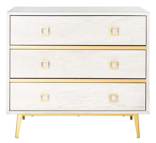 Safavieh - Katia 3 Drawer Chest - White Washed - Gold - CHS6413C veiw 1