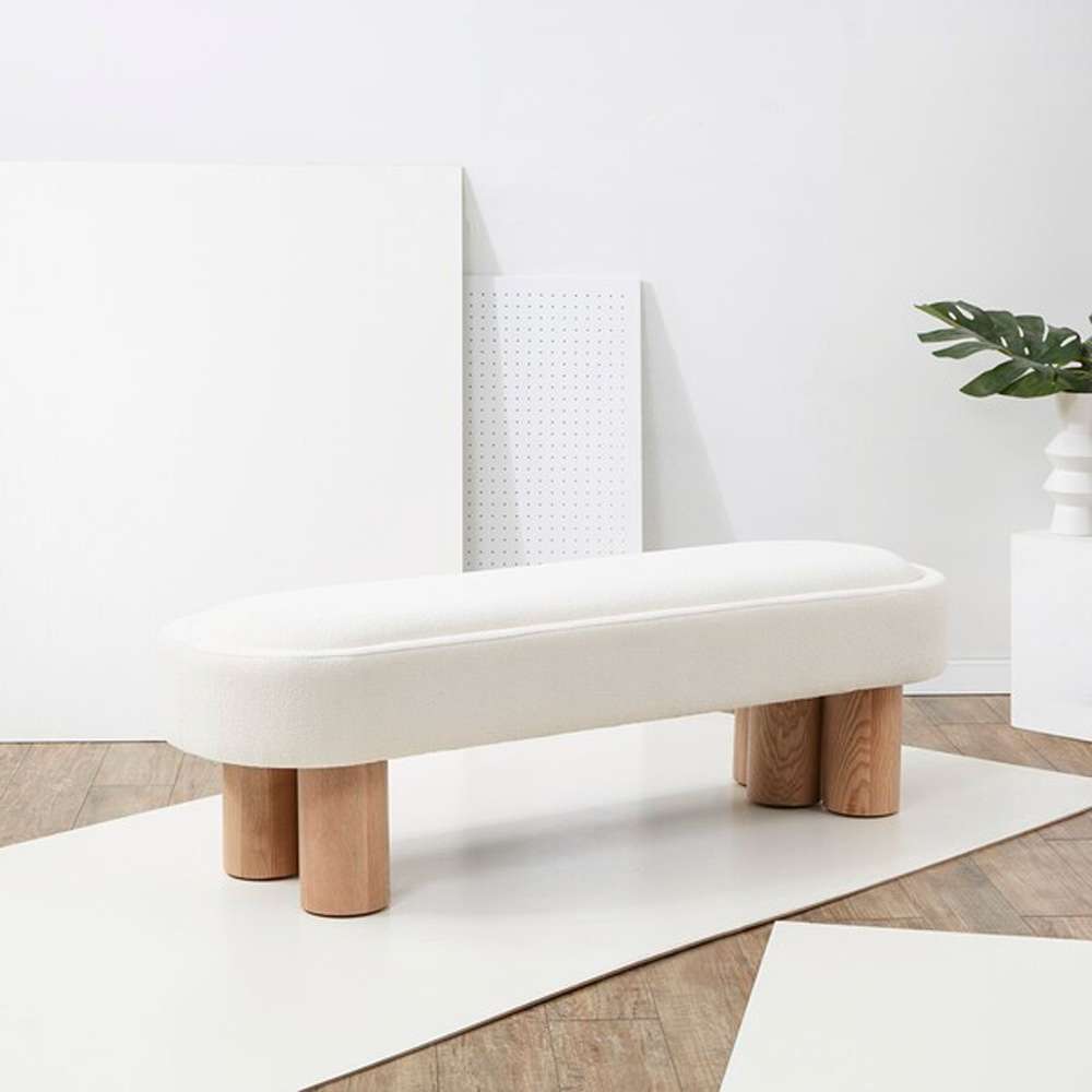 Safavieh - Couture - Katianna Boucle Bench - Ivory - Natural - SFV5080A veiw 2