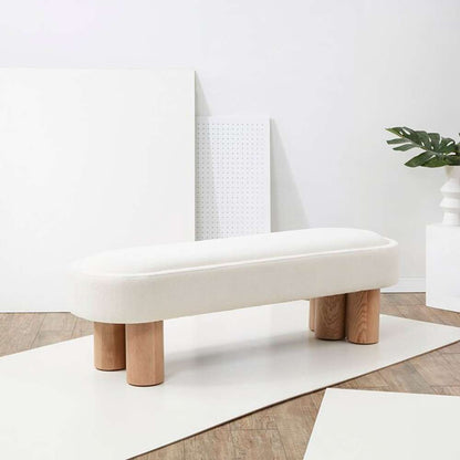 Safavieh - Couture - Katianna Boucle Bench - Ivory - Natural - SFV5080A veiw 2