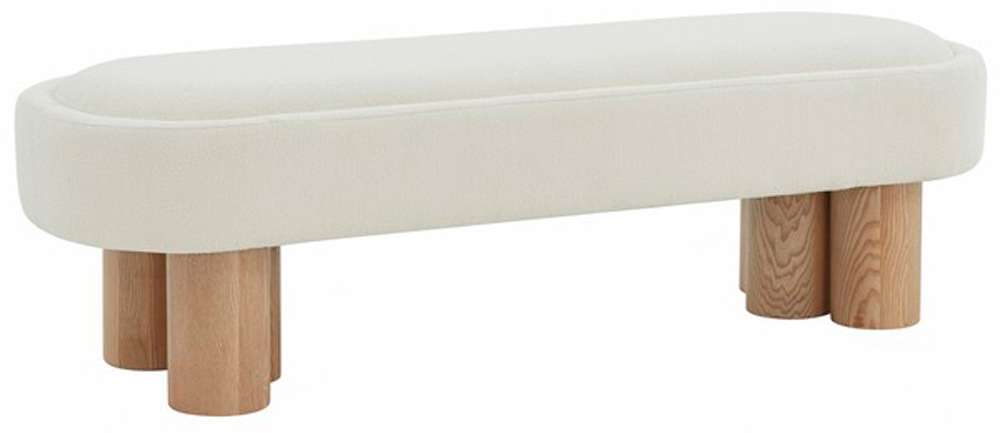 Safavieh - Couture - Katianna Boucle Bench - Ivory - Natural - SFV5080A veiw 3