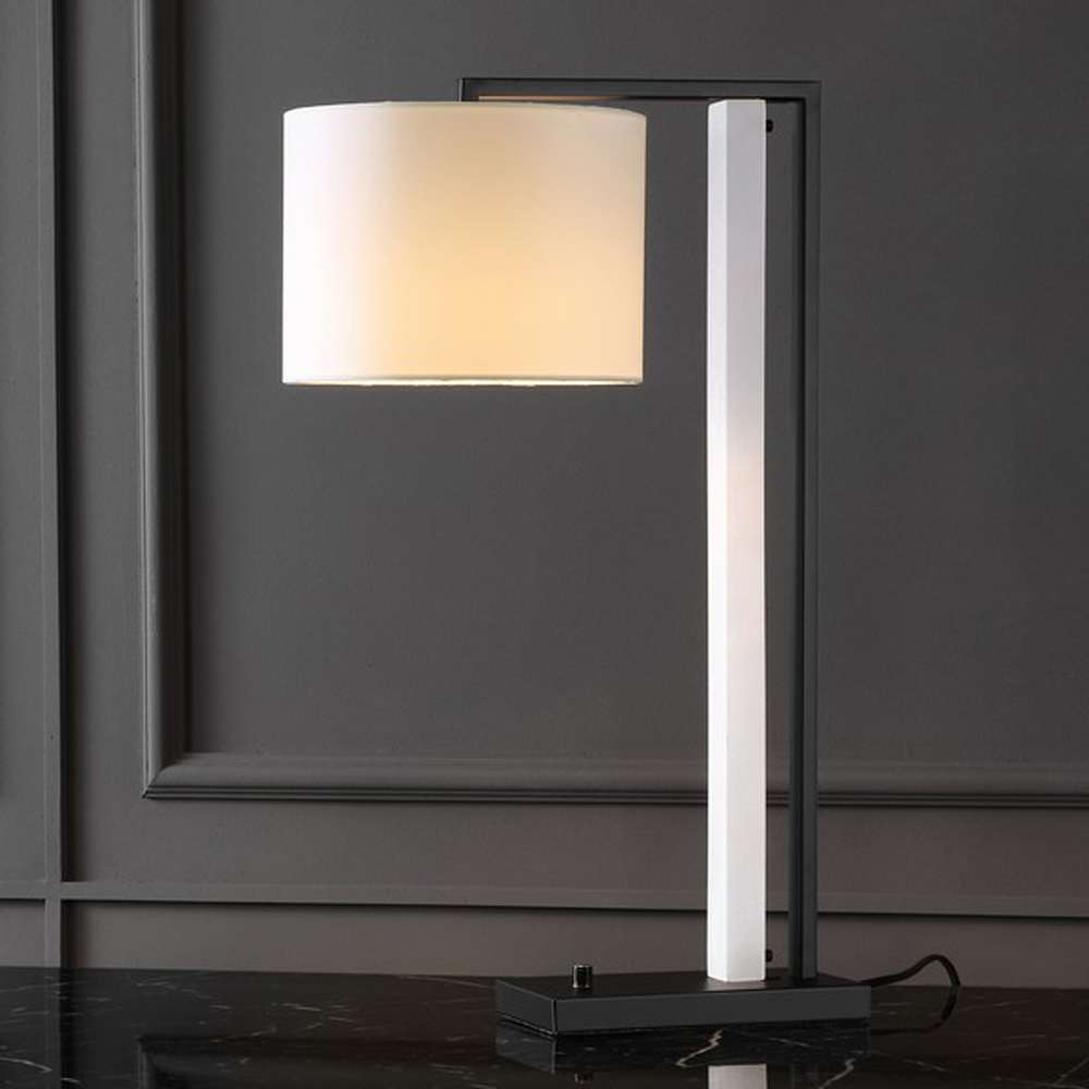 Safavieh - Couture - Katryna Alabaster Table Lamp - Black - White - CTL1058A veiw 2