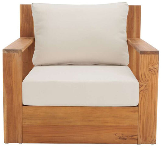 Safavieh - Couture - Kauai Brazil Teak Patio Chair - Natural - Beige - CPT1040A veiw 1