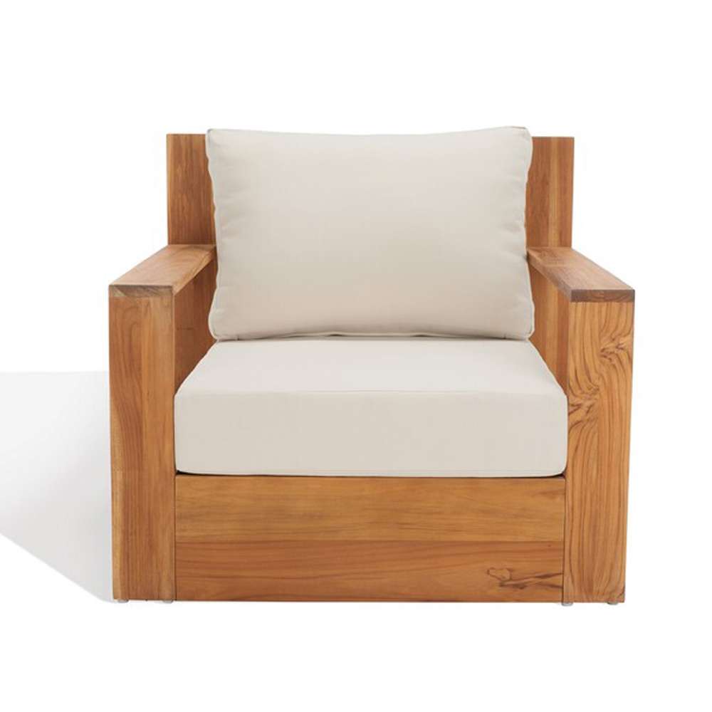 Safavieh - Couture - Kauai Brazil Teak Patio Chair - Natural - Beige - CPT1040A veiw 2