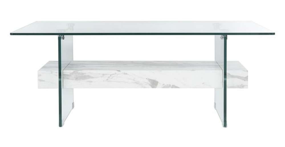 Safavieh - Kayley Coffee Table - Glass - White - COF7004E veiw 1