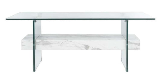 Safavieh - Kayley Coffee Table - Glass - White - COF7004E veiw 1