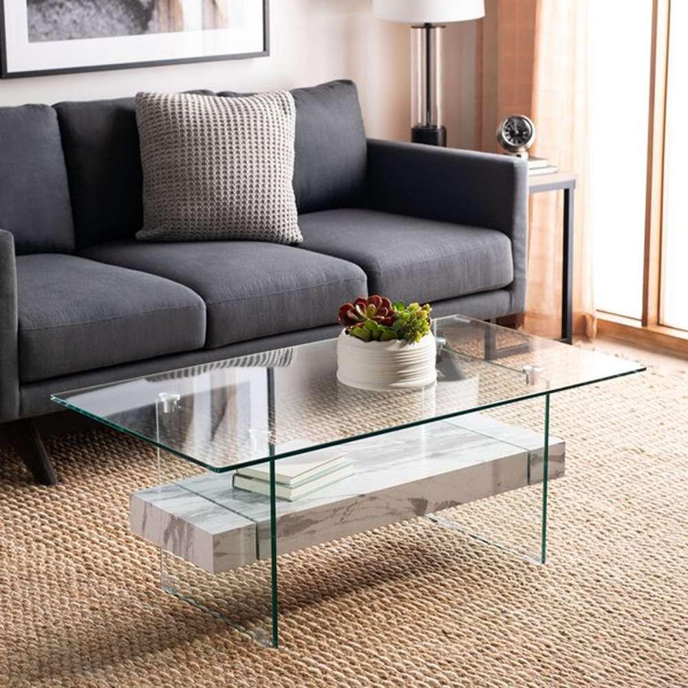 Safavieh - Kayley Coffee Table - Glass - White - COF7004E veiw 2