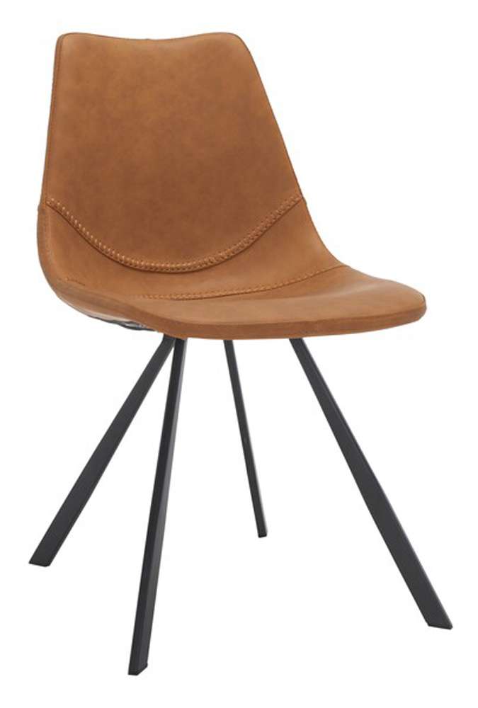 Safavieh - Kayne Dining Chair - Cognac - Black  (Set of 2) - DCH3010B-SET2 veiw 3