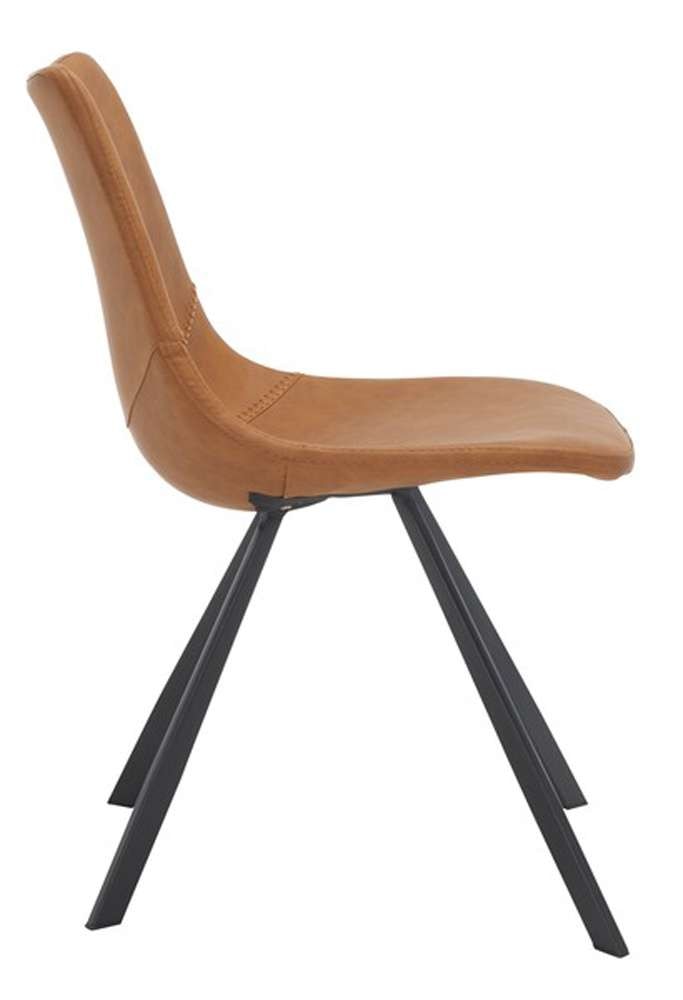 Safavieh - Kayne Dining Chair - Cognac - Black  (Set of 2) - DCH3010B-SET2 veiw 4