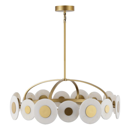 Safavieh - Keith Metal Chandelier / Gold / White - CTL1116A view 1