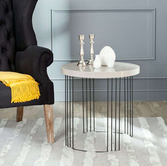 Safavieh - Kelly End Table - Taupe - Black - FOX4201C veiw 2