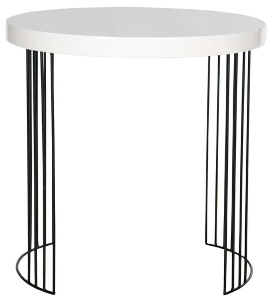 Safavieh - Kelly End Table - White - Black - FOX4201A veiw 1