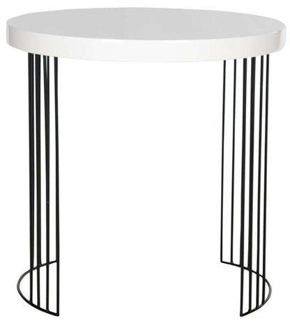 Safavieh - Kelly End Table - White - Black - FOX4201A veiw 1
