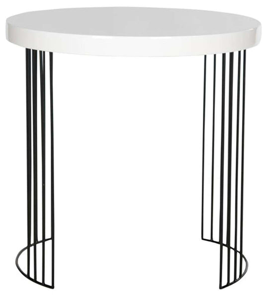 Safavieh - Kelly End Table - White - Black - FOX4201A veiw 1