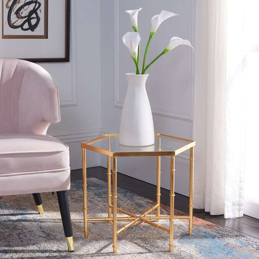 Safavieh - Kerri Accent Table - Gold - Clear - FOX2517B veiw 2