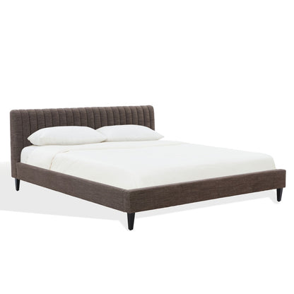 Safavieh - Kerribecca Chenille Channel Tufted Queen Bed / Dark Brown / Walnut - SFV4890C-Q-2BX view 3