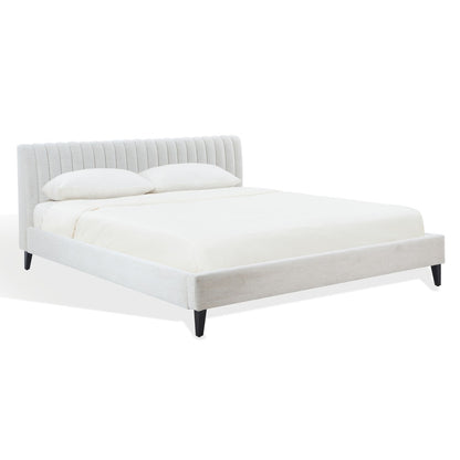 Safavieh - Kerribecca Chenille Channel Tufted Queen Bed / Taupe / Walnut - SFV4890A-Q-2BX view 3