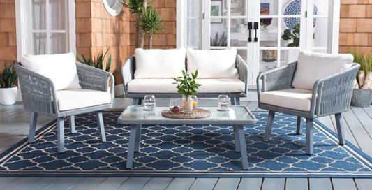 Safavieh - Kerson 4Pc Rope Living Set - Grey - Beige - PAT7519A veiw 2