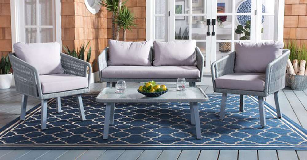Safavieh - Kerson 4Pc Rope Living Set - Grey - Grey - PAT7519C veiw 2