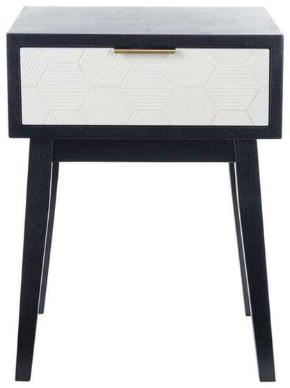Safavieh - Keya 1 Drawer Accent Table - Black - White - ACC6601B veiw 1