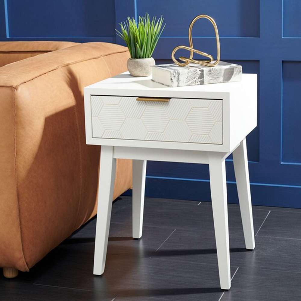 Safavieh - Keya 1 Drawer Accent Table - White - ACC6601A veiw 2