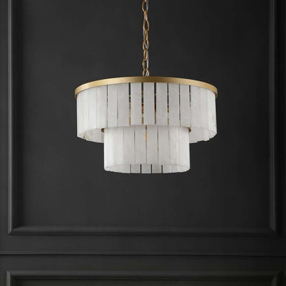 Safavieh - Couture - Kiandra Marble 2 Tier Chandelier - Gold - White - CTL1020A veiw 1