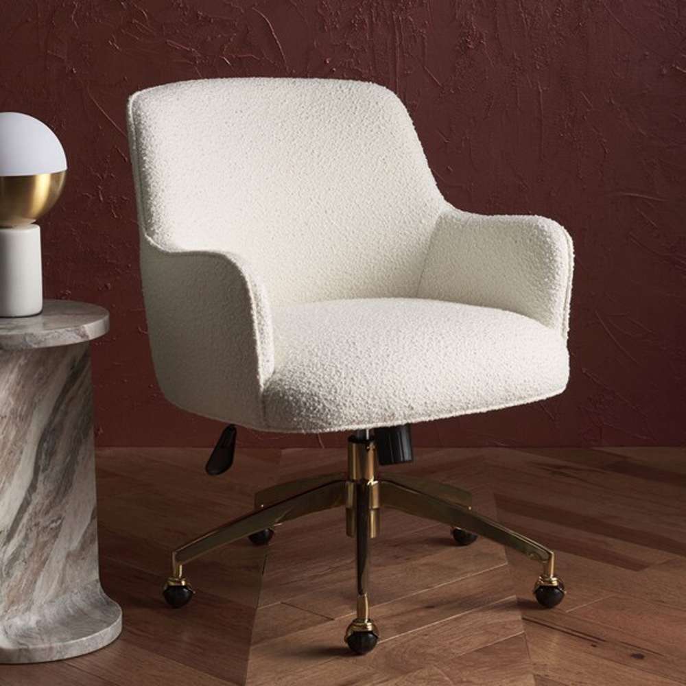 Safavieh - Couture - Kierstin Adjustable Desk Chair - Ivory - Gold - SFV4773E veiw 2