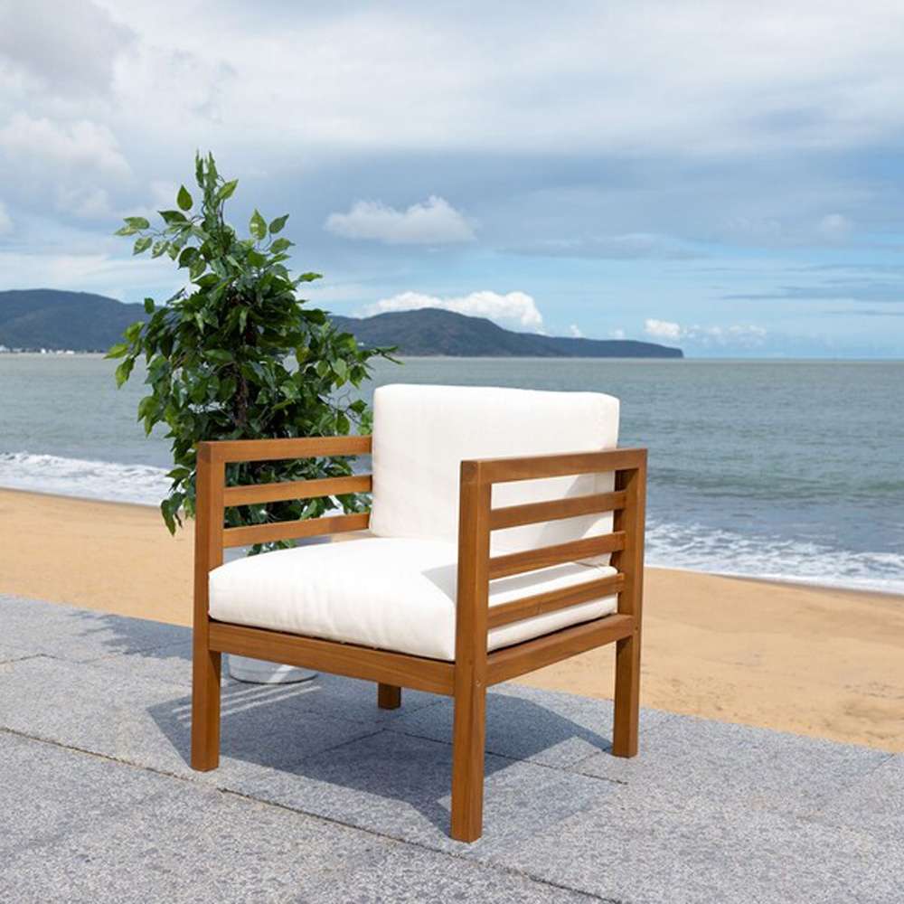 Safavieh - Kinnell Outdoor Armchair - Natural - Beige - PAT7301A veiw 2