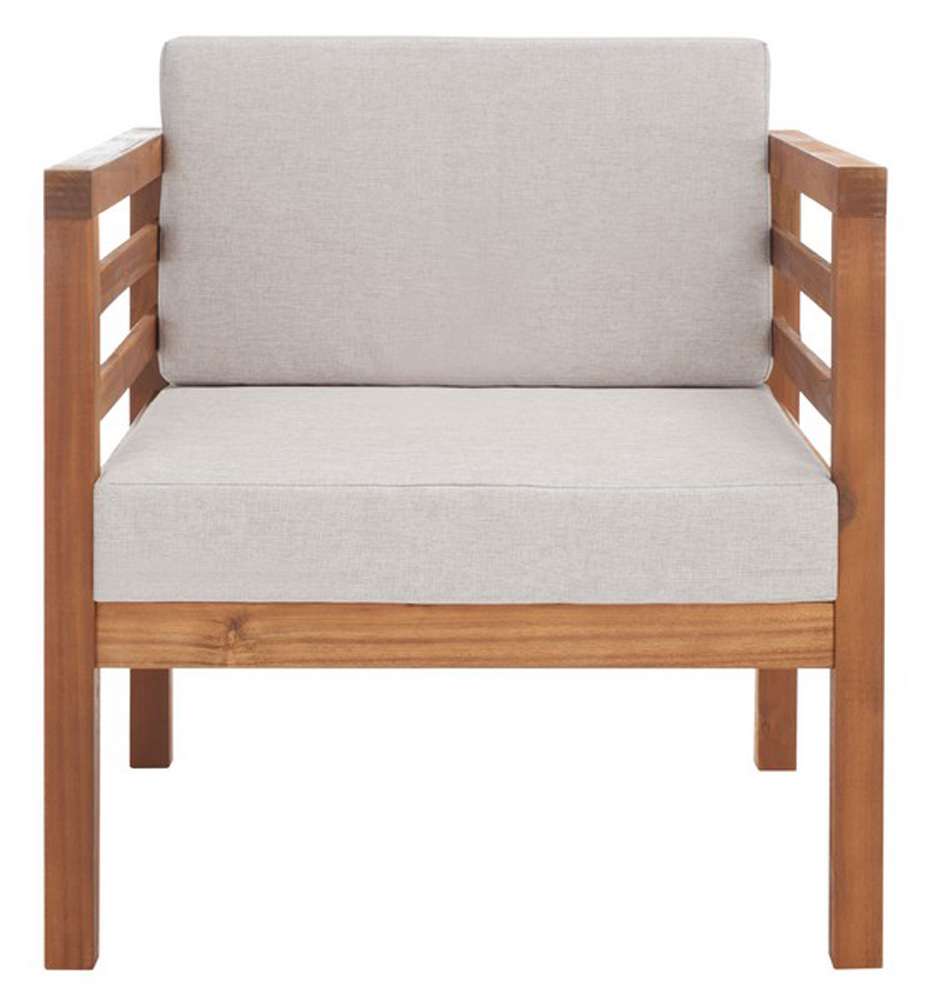 Safavieh - Kinnell Outdoor Armchair - Natural - Light Grey - PAT7301E veiw 1